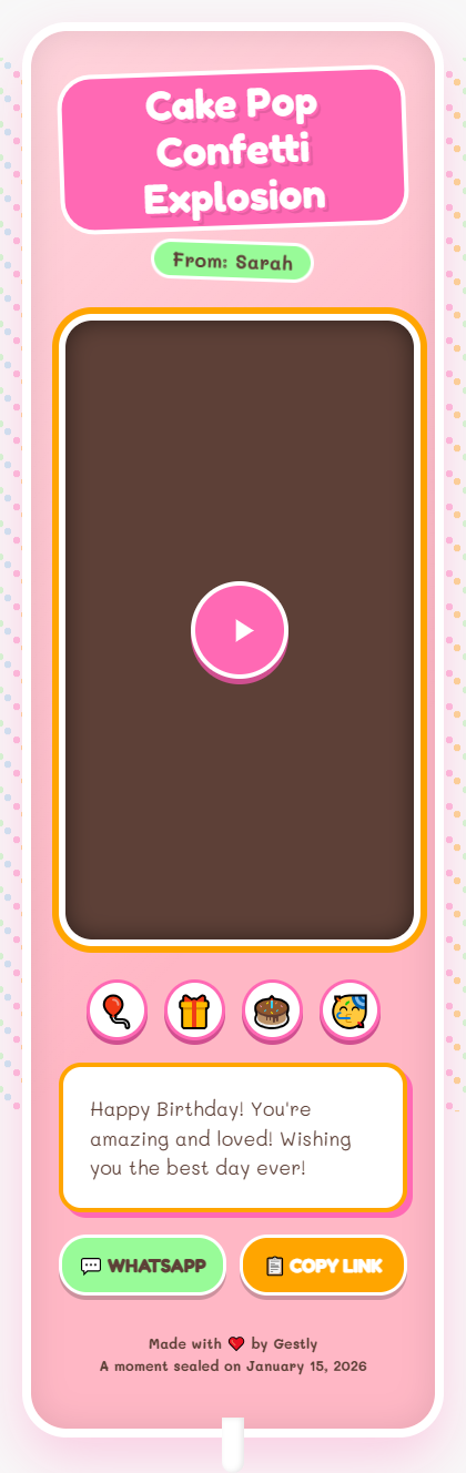 Cake Pop Confetti Explosion theme preview