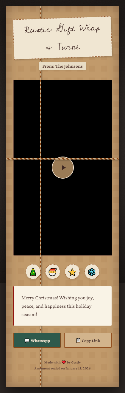 Rustic Gift Wrap theme preview