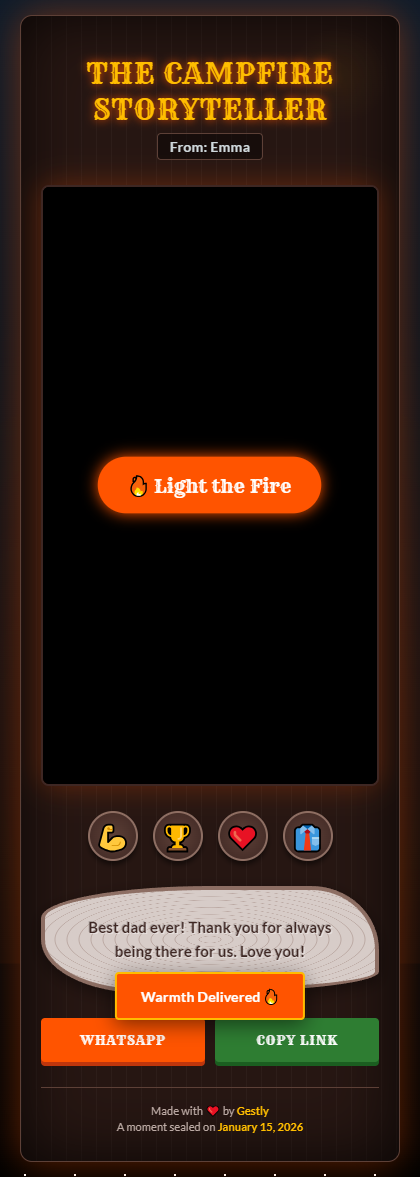 The Campfire Storyteller theme preview