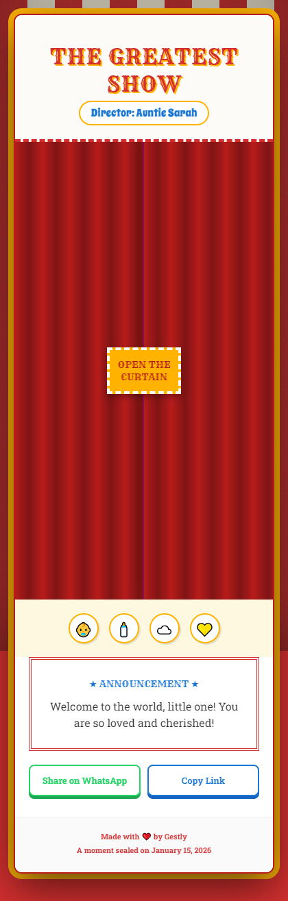The Circus Arrival theme preview