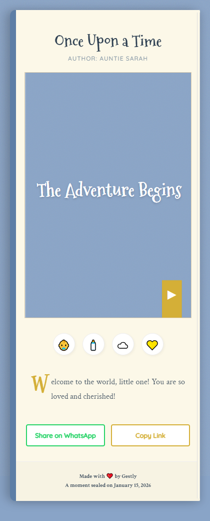 The Storybook Opening theme preview