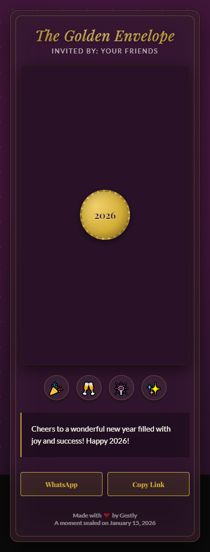 The Golden Envelope theme preview