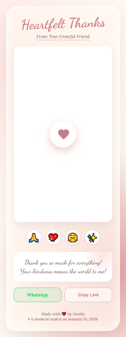 Heartfelt Thanks theme preview