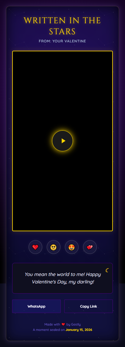 Written in the Stars theme preview