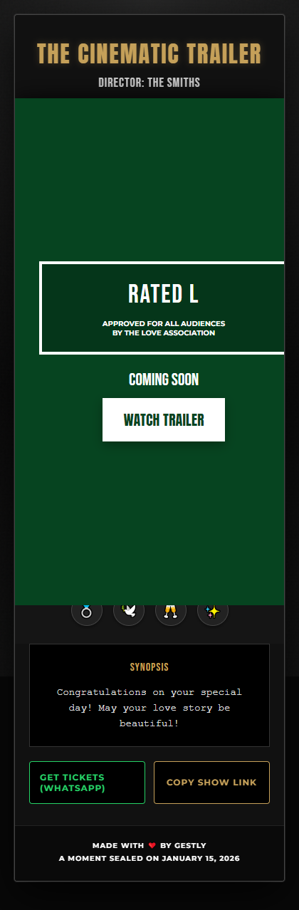 The Cinematic Trailer theme preview