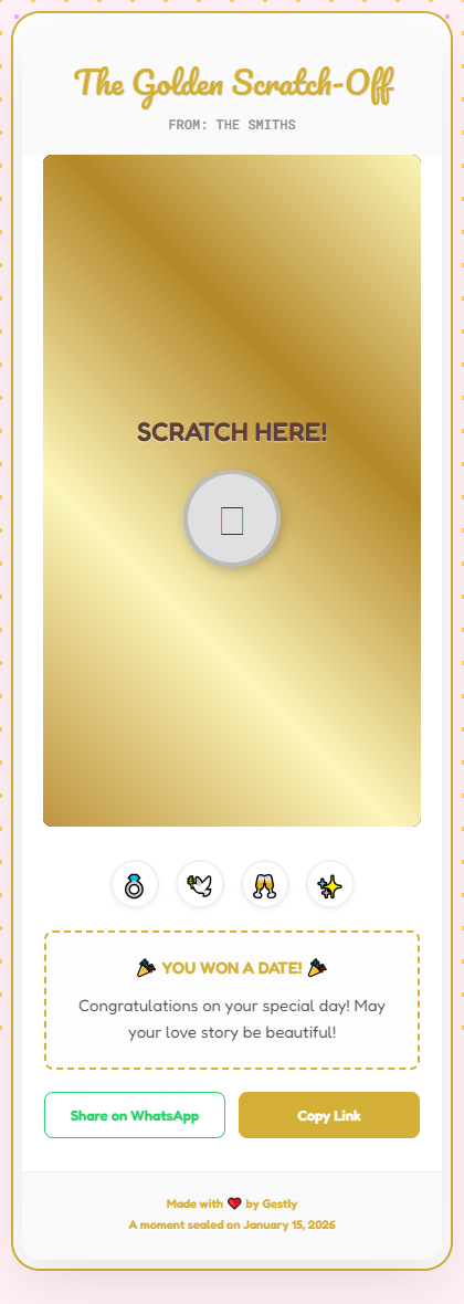 The Golden Scratch Off theme preview